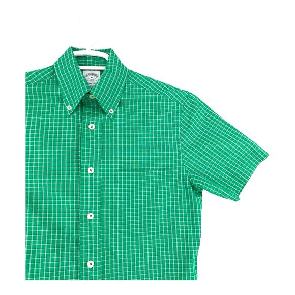 Brooks‎ Brothers Men's Button Down Short Sleeve Blue Check Shirt XS - Picture 6 of 12
